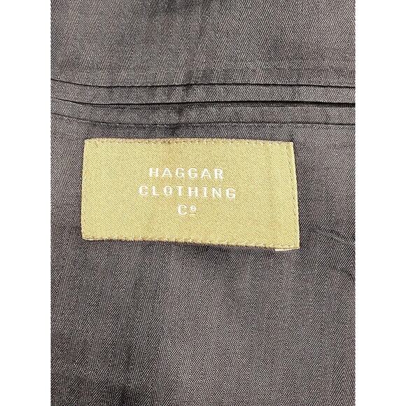 Haggar Clothing Blazer Jacket Mens Sz 44 Houndstooth Pattern Academia Career - Picture 7 of 10